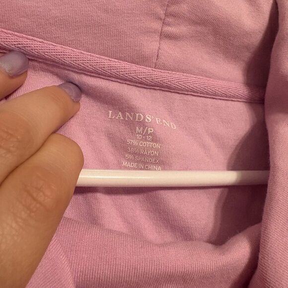 Lands End Women’s Pink Purple Cotton Blend Cowl Neck Sweater Petite Medium - Picture 2 of 9